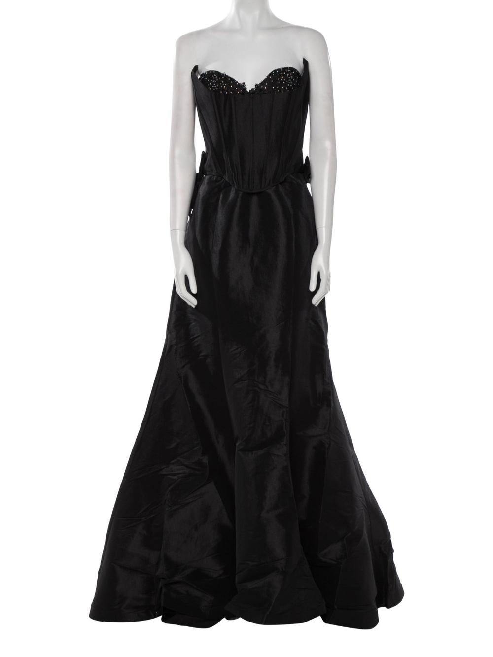 Portia & Scarlett Strapless Black Evening Gown with Beaded Sweetheart Bodice
